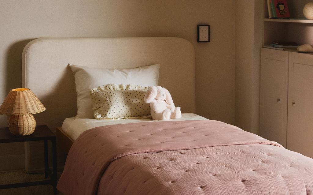 KIDS' PLAIN MUSLIN BEDSPREAD