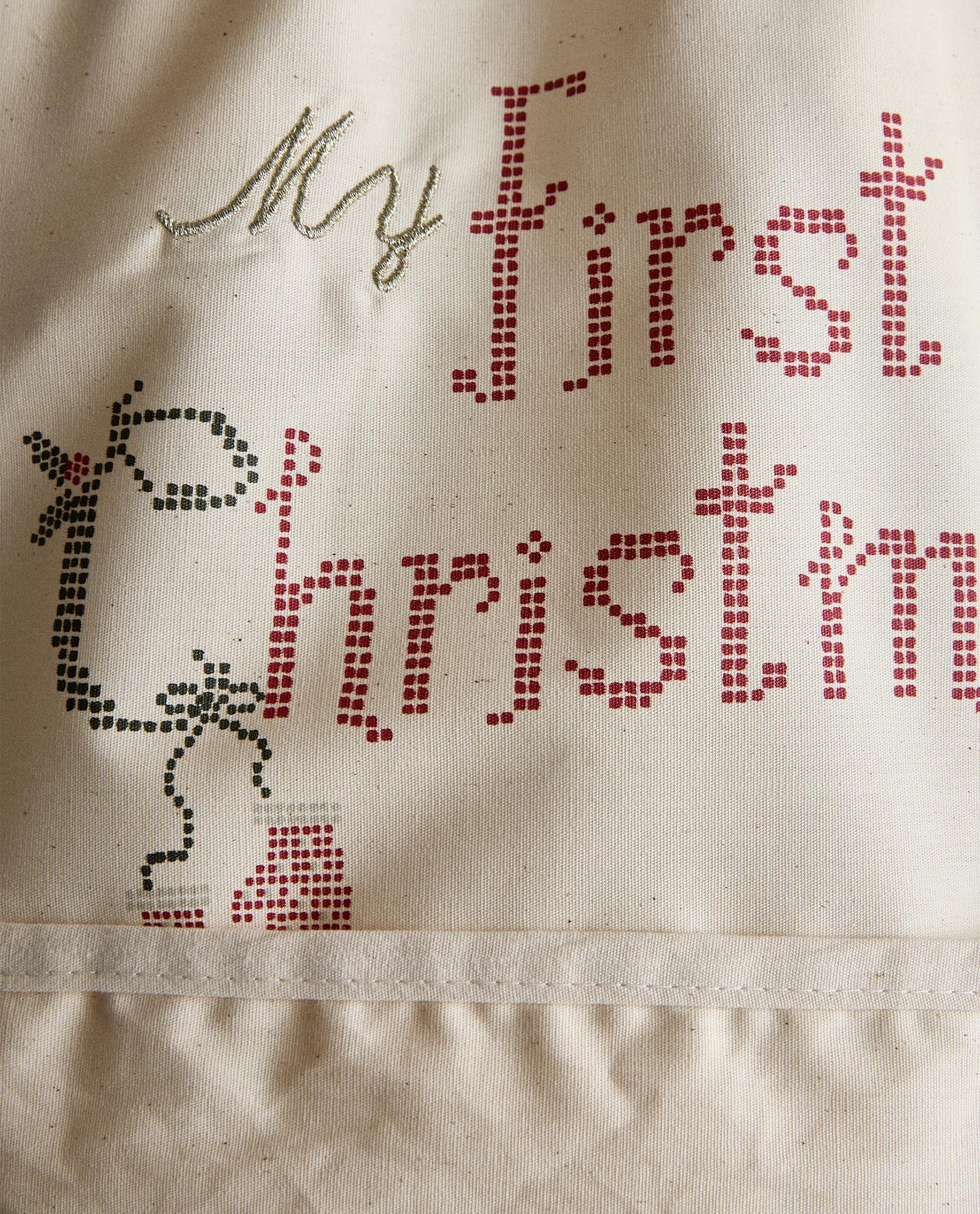 CHILDREN’S CHRISTMAS EMBROIDERED COTTON APRON