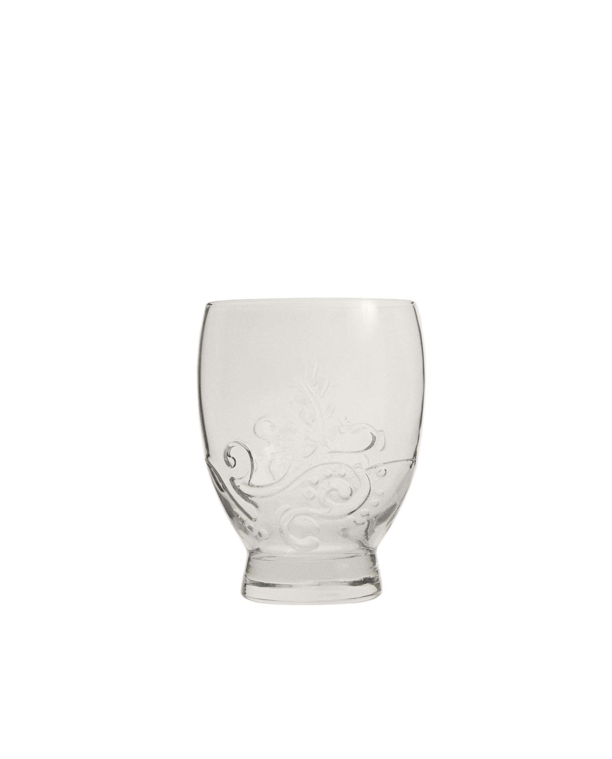 RAISED FLORAL DESIGN GLASS TUMBLER product thumbnail 2