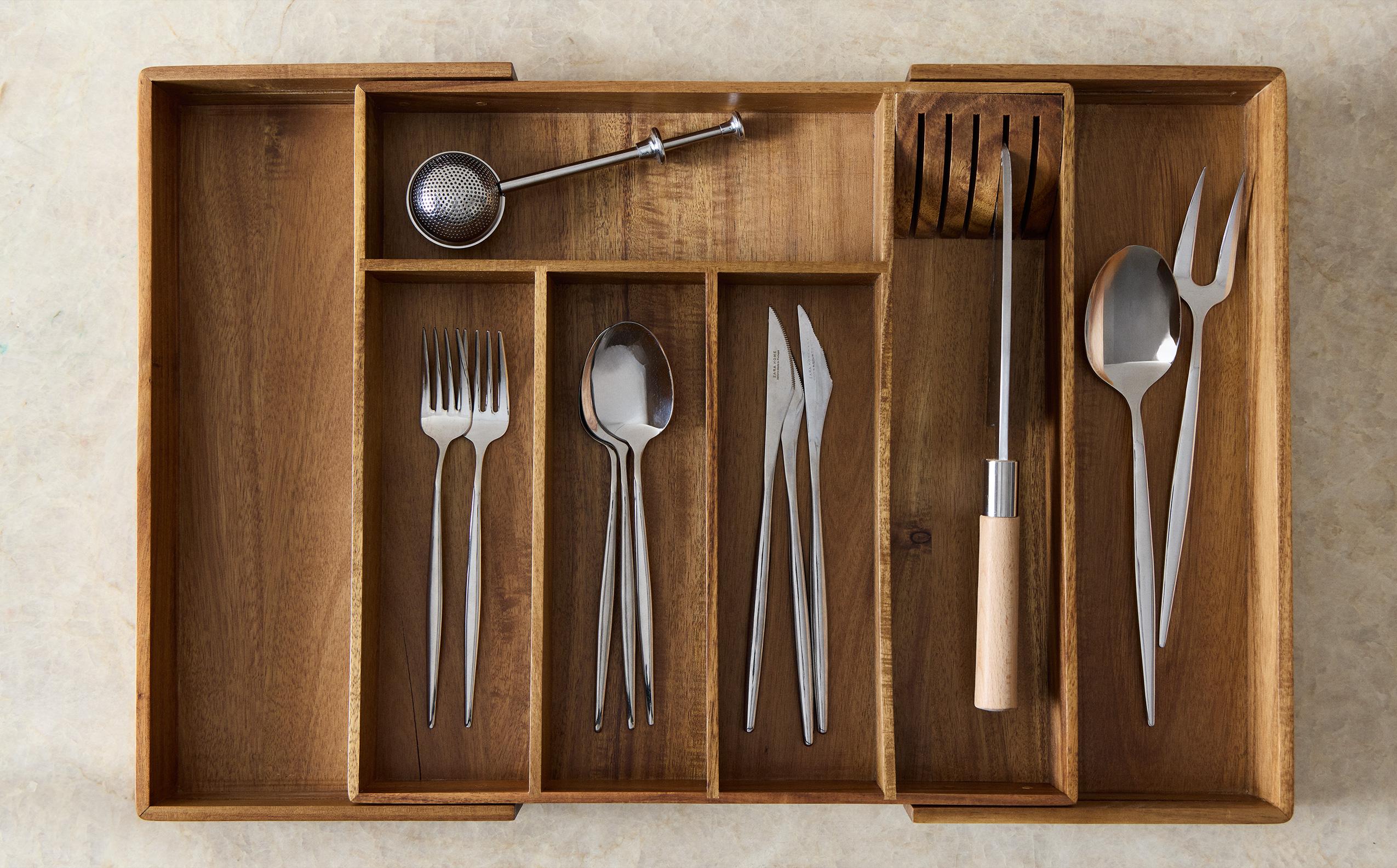 EXTENDIBLE WOODEN CUTLERY TRAY product thumbnail 11