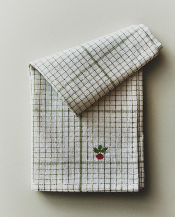 حزمة مناشف مطبخ مخططة (حزمة 2 قطعة)