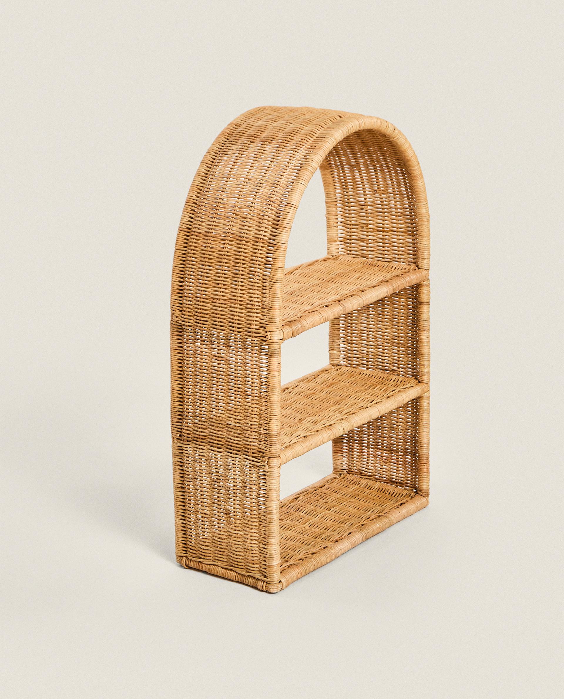 CHILDREN’S OVAL RATTAN SHELVING UNIT