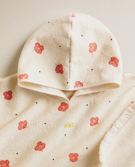 KIDS' FLORAL BEACH PONCHO