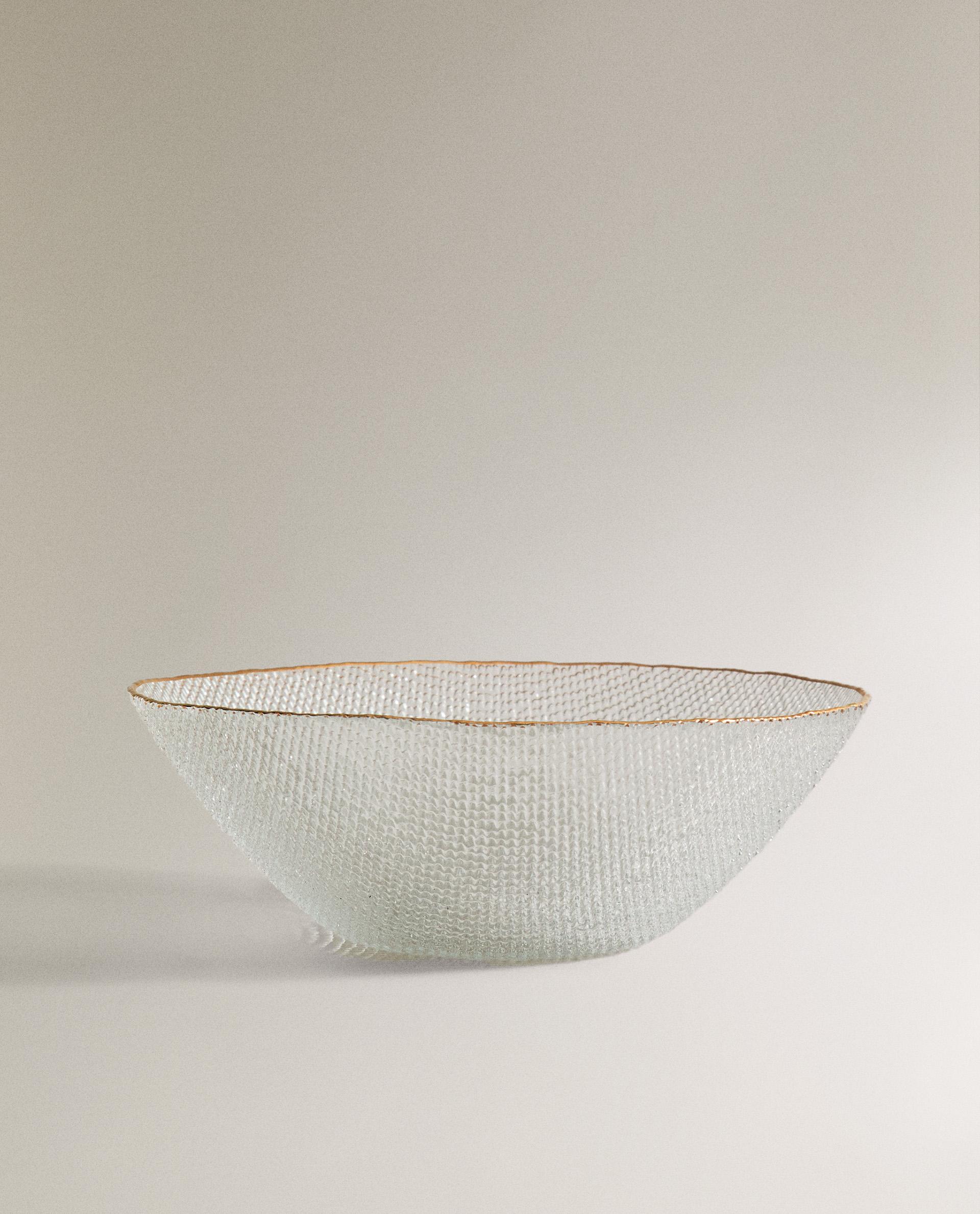 クリスタル製サラダボウル レリーフ ゴールドエッジ | Zara Home