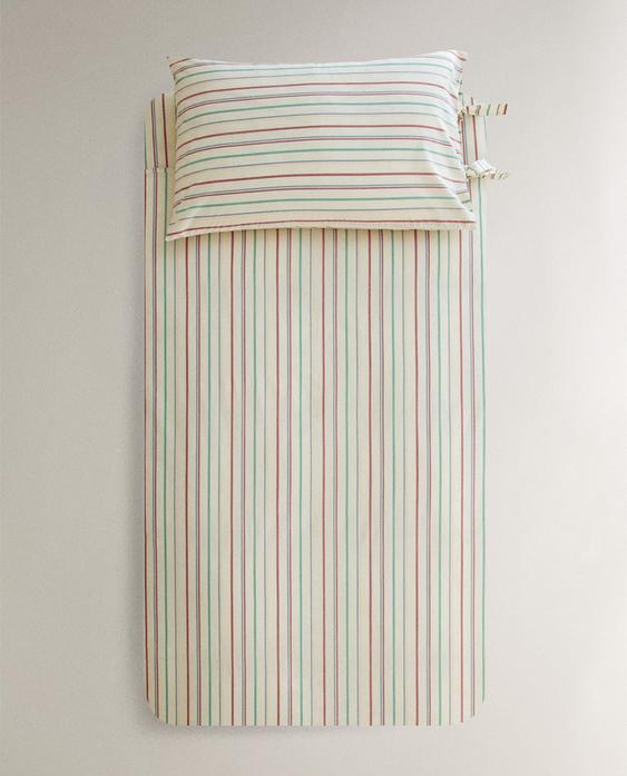 KIDS' MULTICOLORED STRIPED DUVET COVER