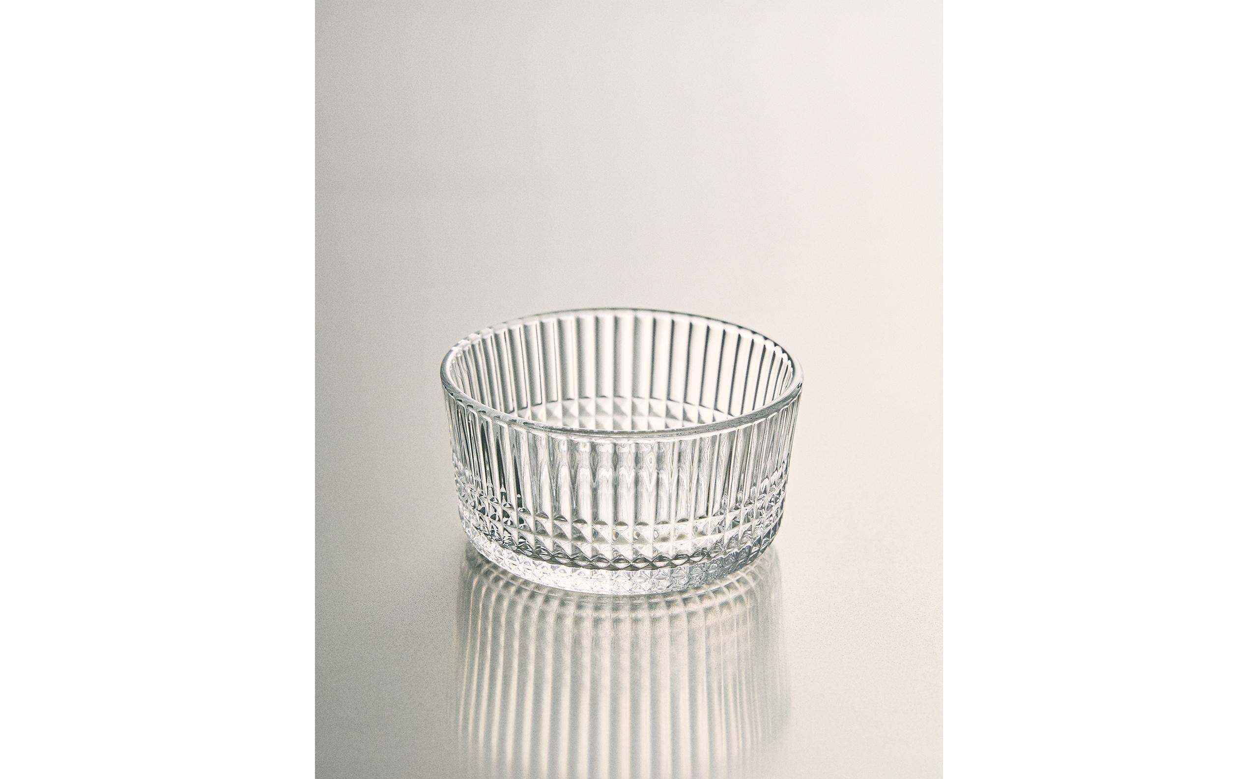 GLASS MINI BOWL WITH RAISED GEOMETRIC DESIGN product thumbnail 2