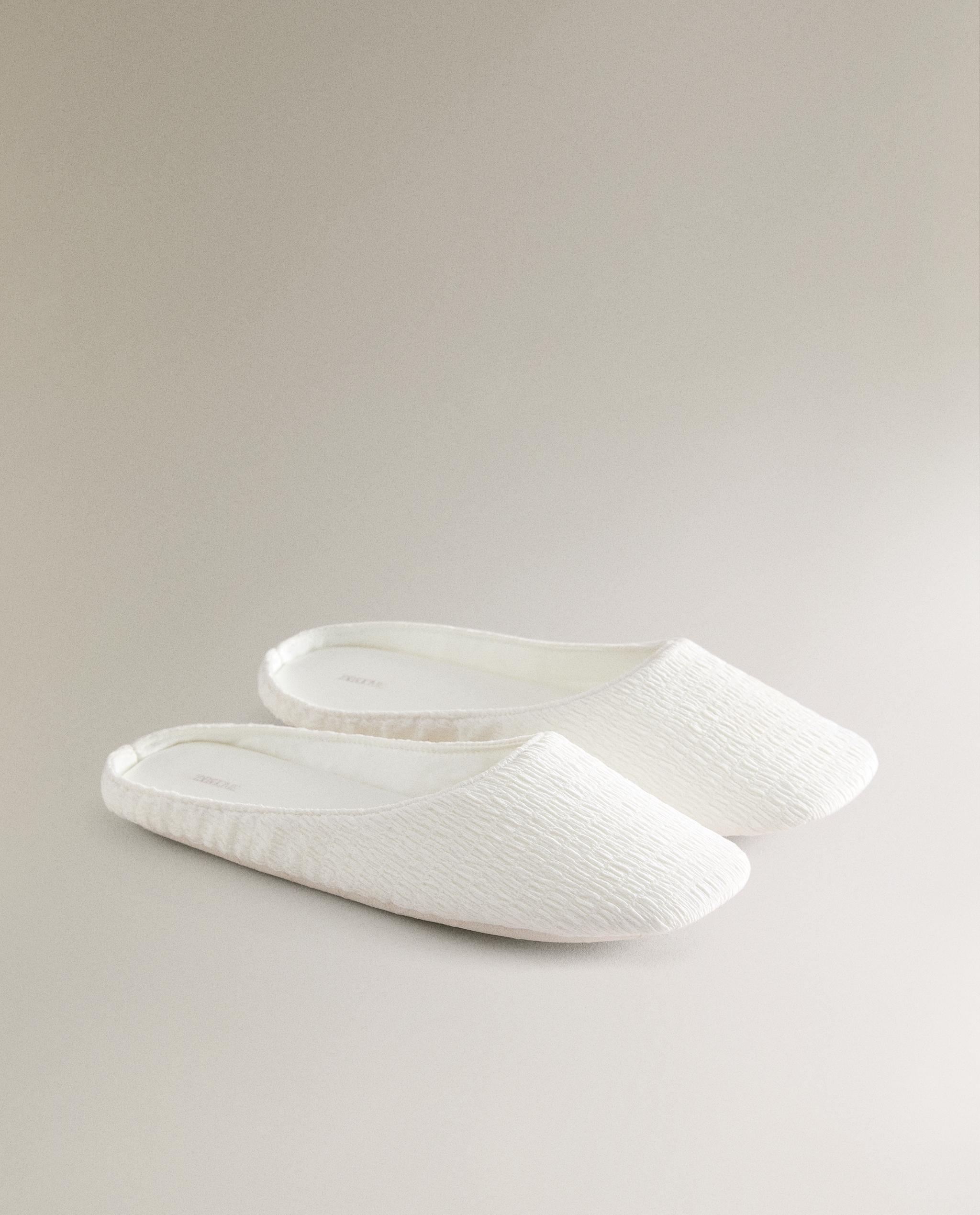 PLEATED SLIPPERS WITH LEATHER SOLE product thumbnail 6
