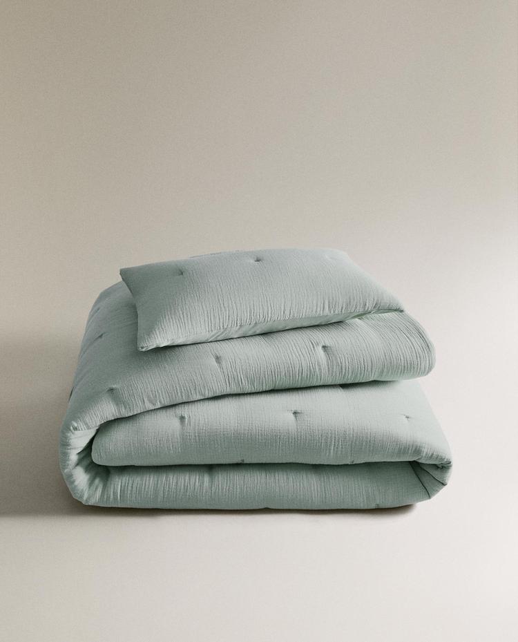 UNIFARBENE KINDER-TAGESDECKE AUS GAZE