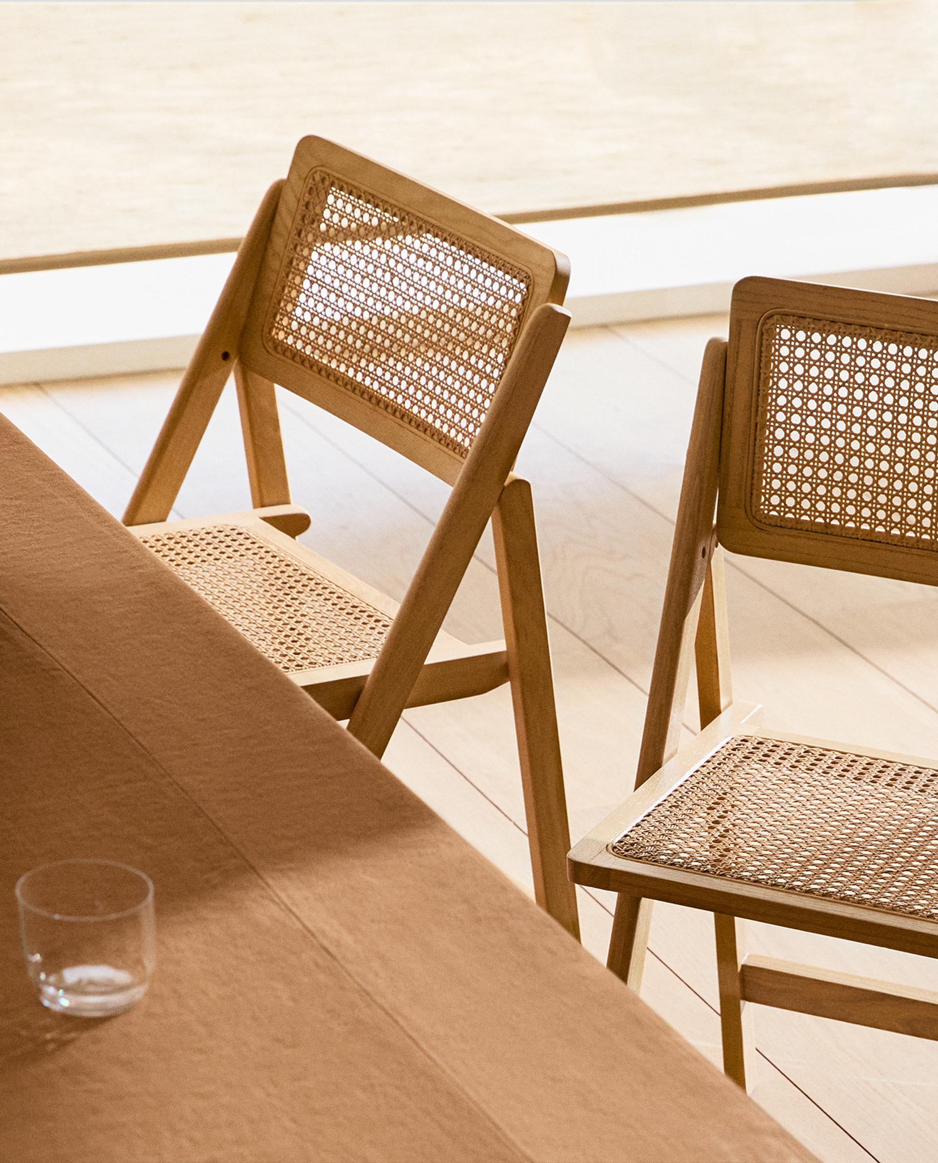 RATTAN AND WOOD FOLDING CHAIR | Zara Home Thailand