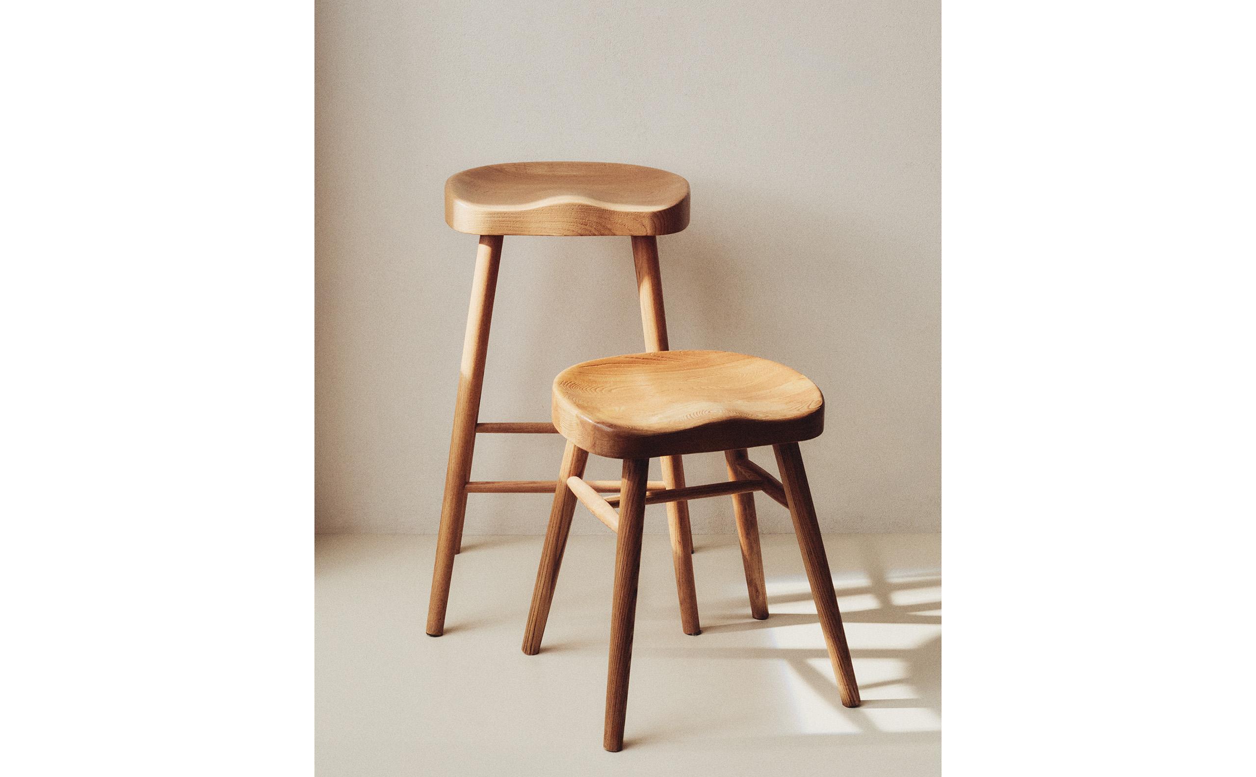 ASH WOOD AND LINEN FOOTREST STOOL | Zara Home United States