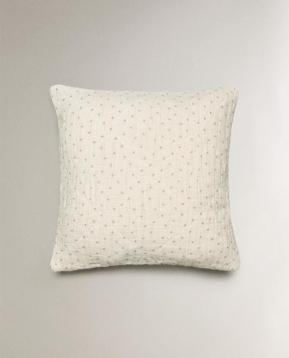 KIDS' FLORAL MUSLIN CUSHION COVER