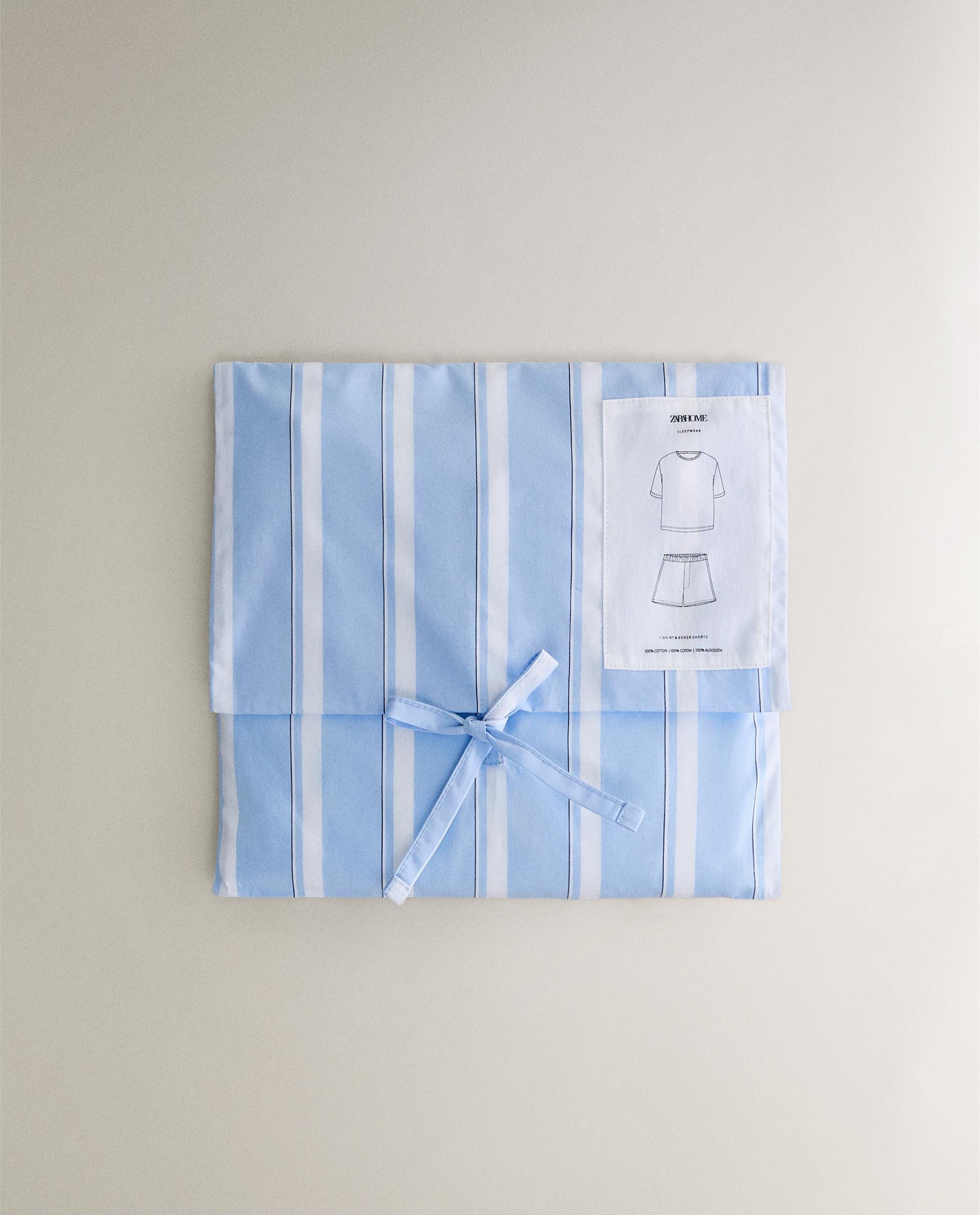 ルームウェア・パジャマ NOIRNINE Stripe Pajama Set 5BMR0274 LYANER Women's Striped Silky Satin Pajamas Short Sleeve Top