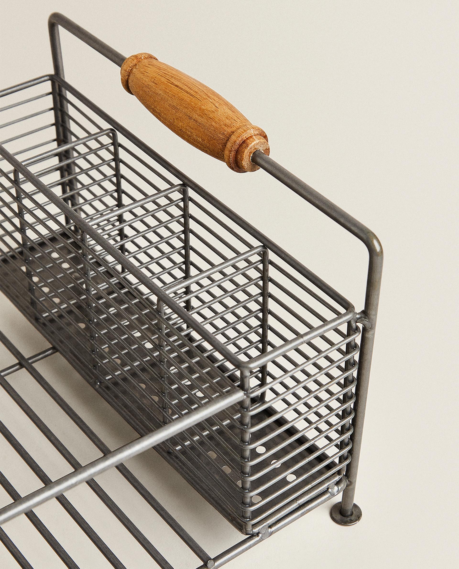 IRON AND ACACIA WOOD DISH DRAINER product thumbnail 2
