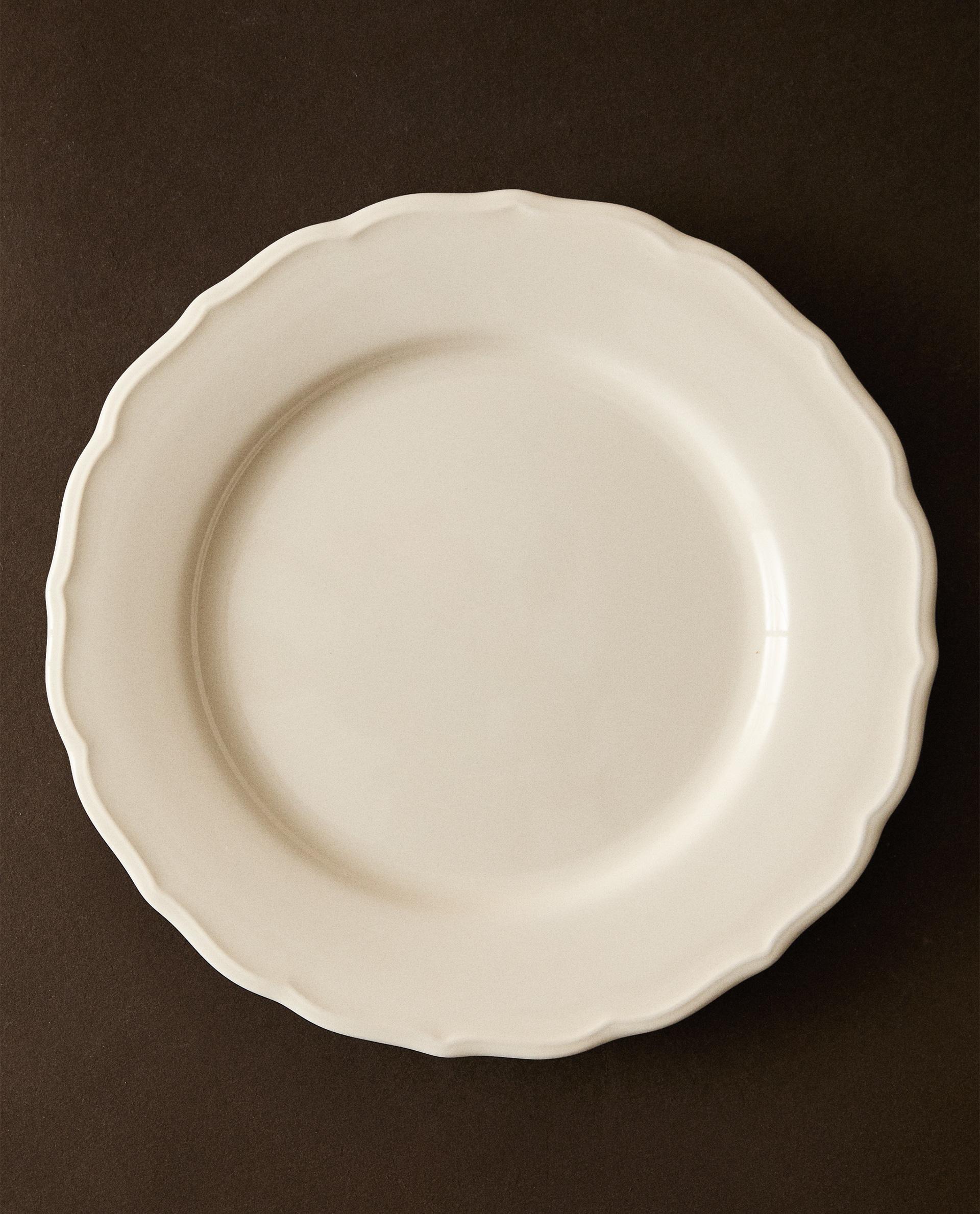 PLATO LLANO ANDREA LISO ORNAMENTO BORDE LOZA