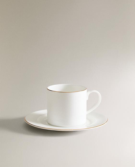 BONE CHINA THEEKOP EN -SCHOTEL MET SIERRAND
