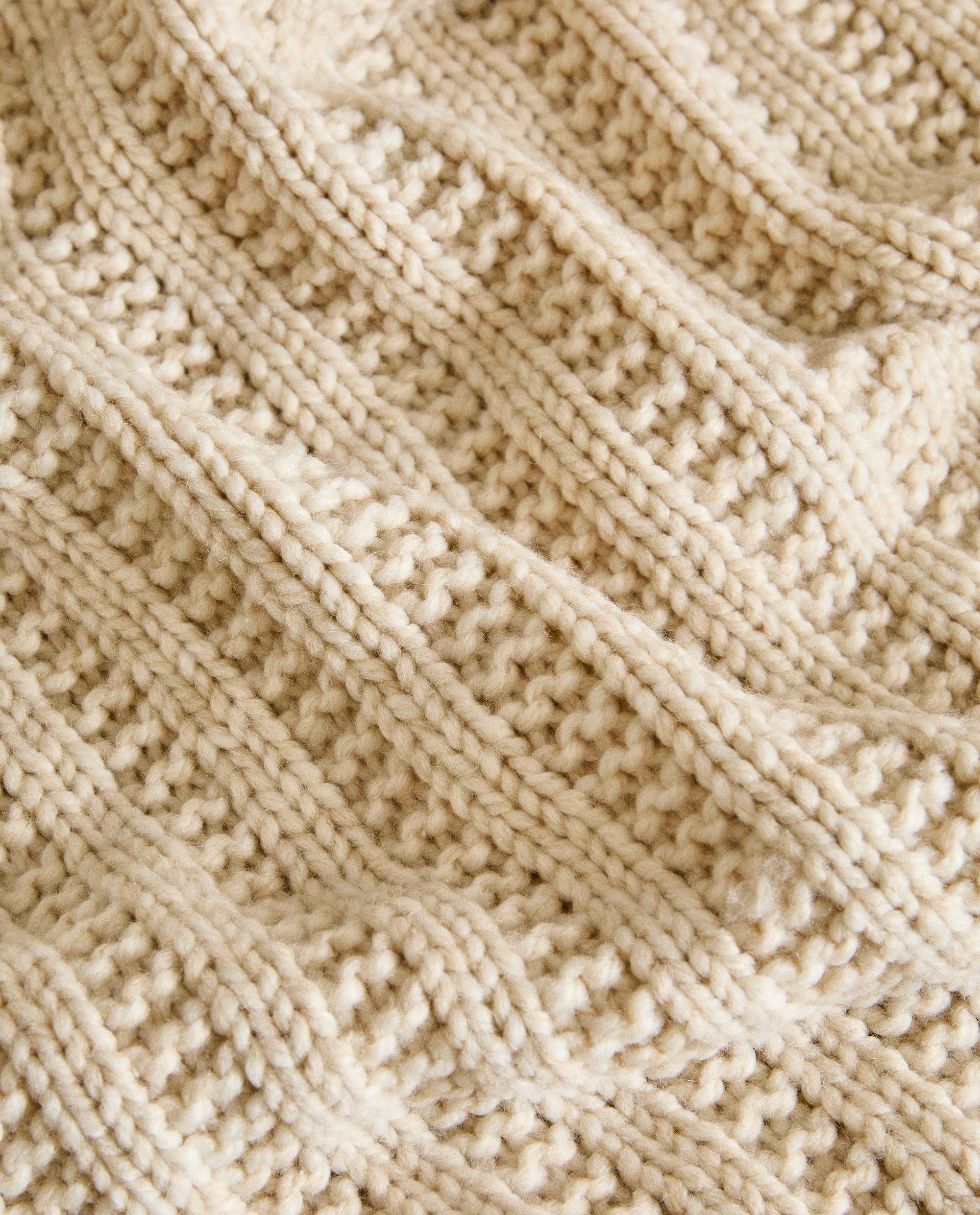 Plaid coperta a maglia liscia di puro cashmere