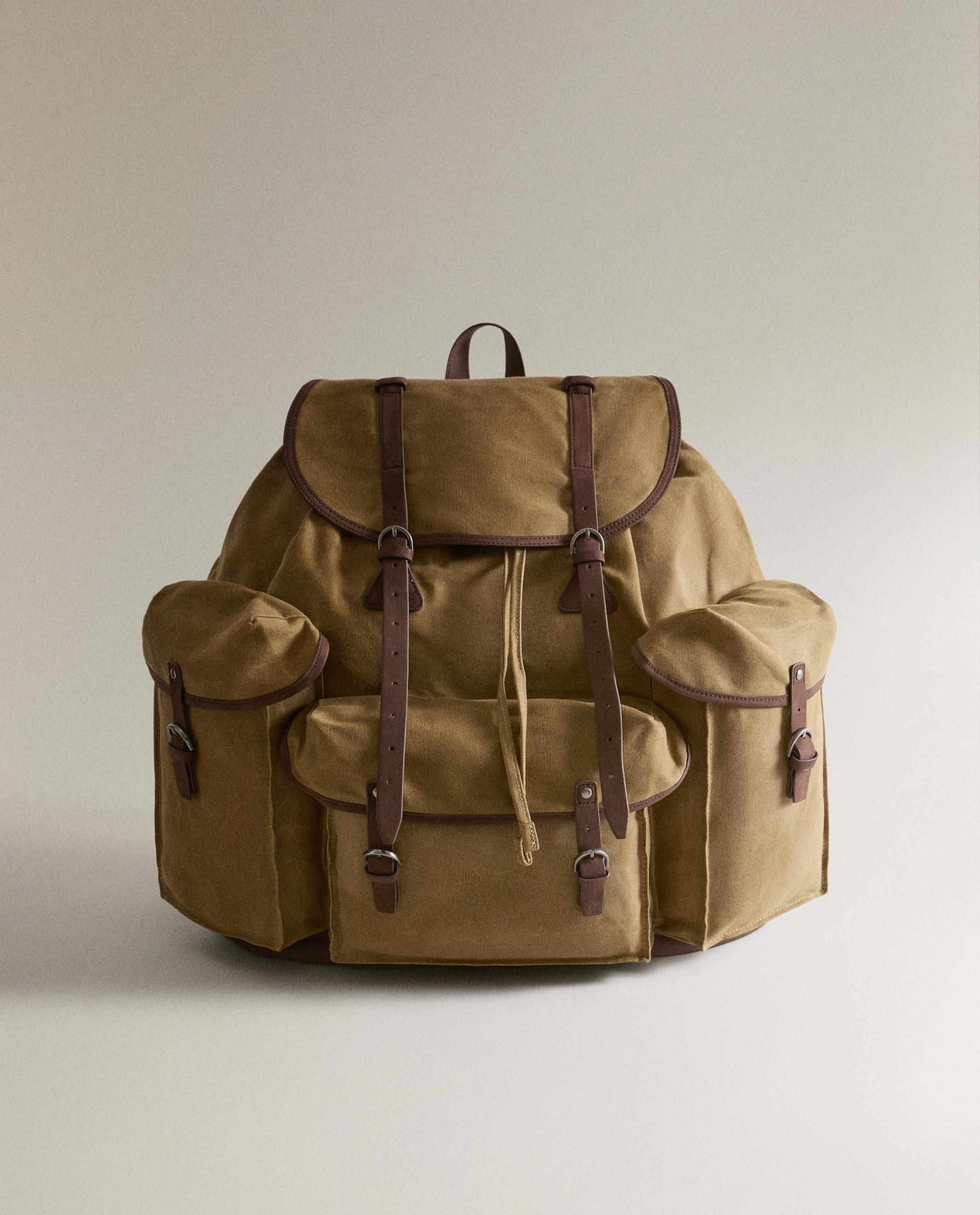 COTTON AND LEATHER BACKPACK product thumbnail 3