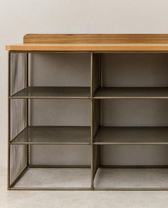 BANQUETTE RANGE-CHAUSSURES MÉTAL ET BOIS