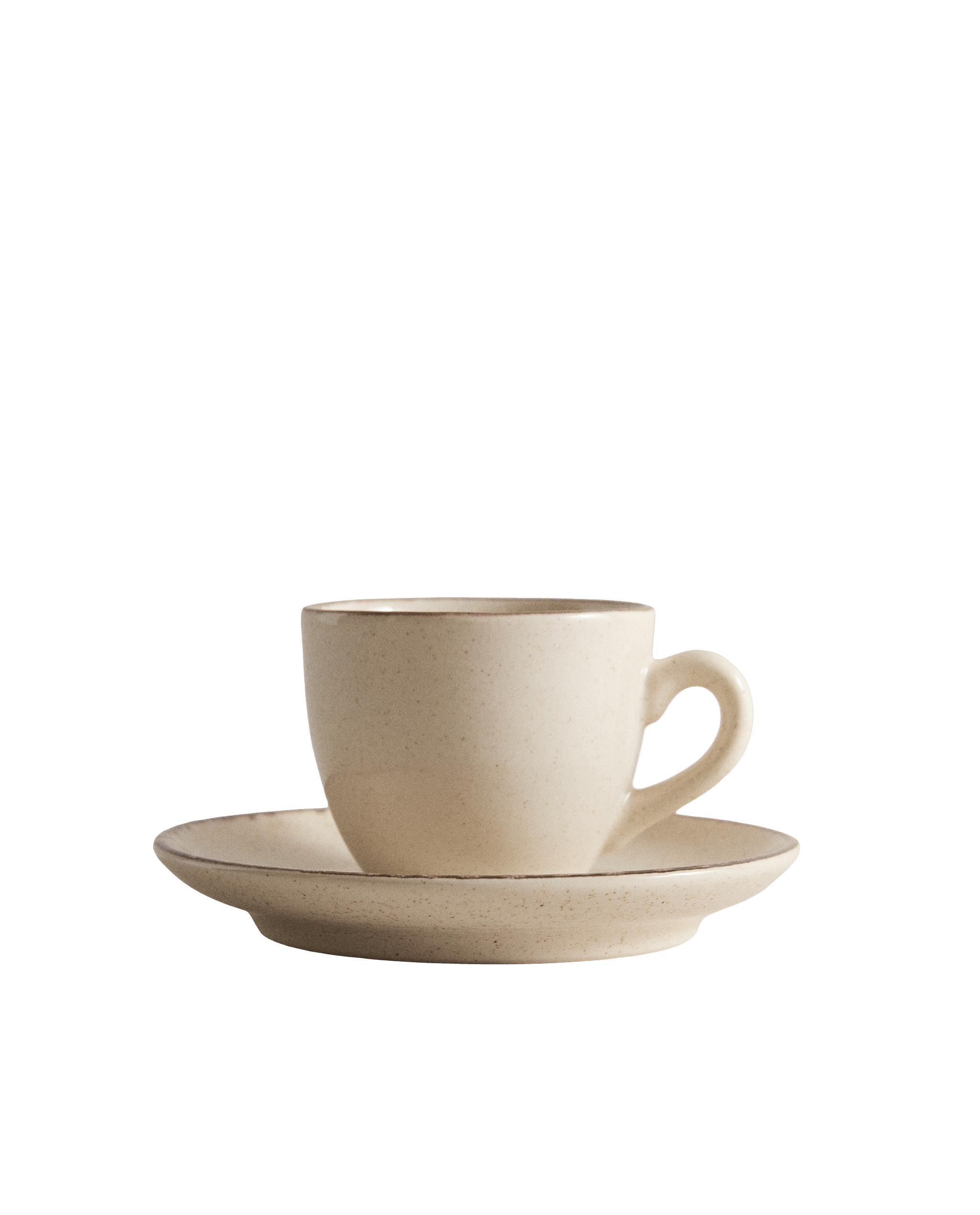 STONEWARE COFFEE CUP AND SAUCER WITH ANTIQUE FINISH RIM product thumbnail 9