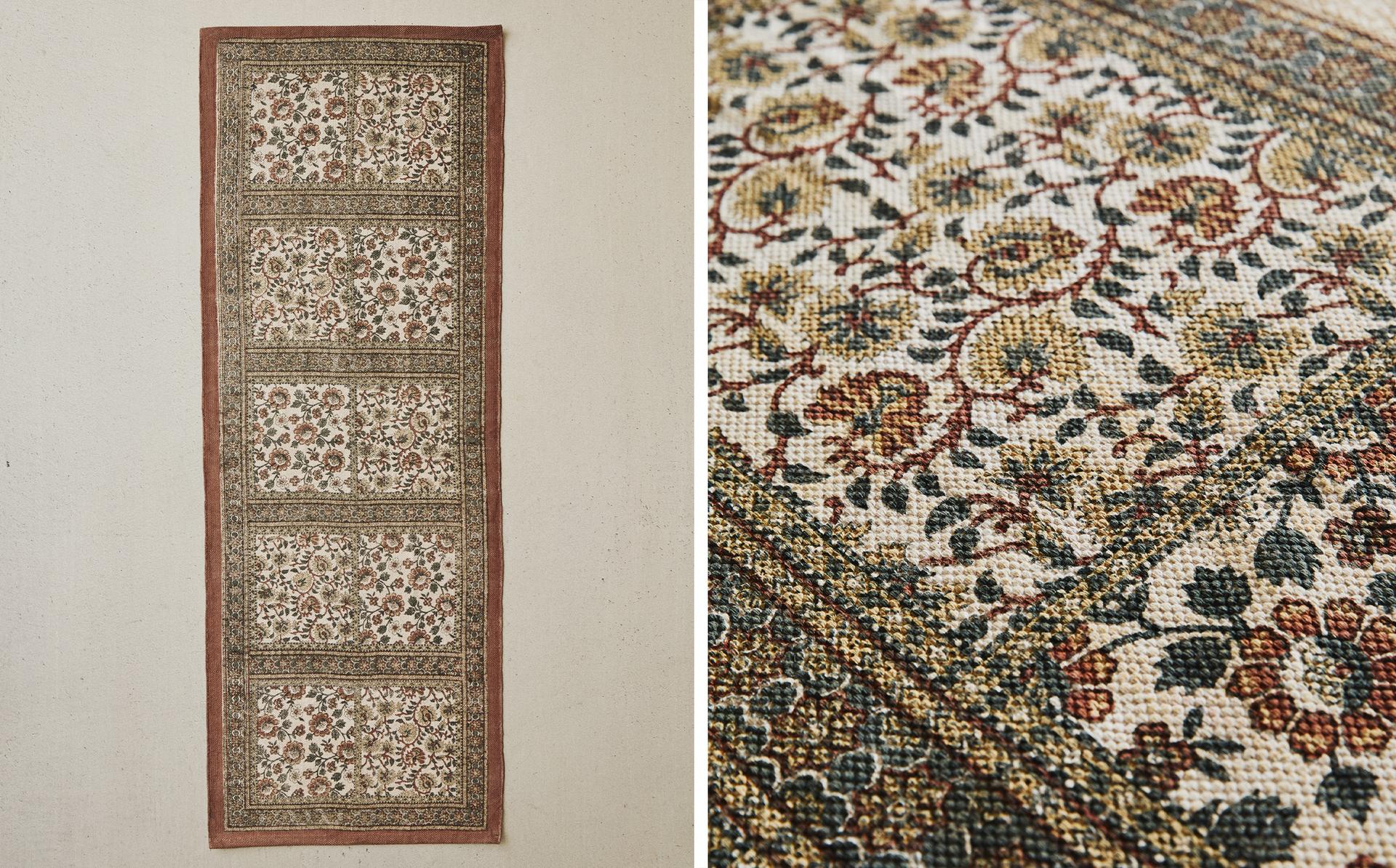 COTTON BLOCK PRINT RUNNER RUG COTTON BLOCK PRINT RUNNER RUG