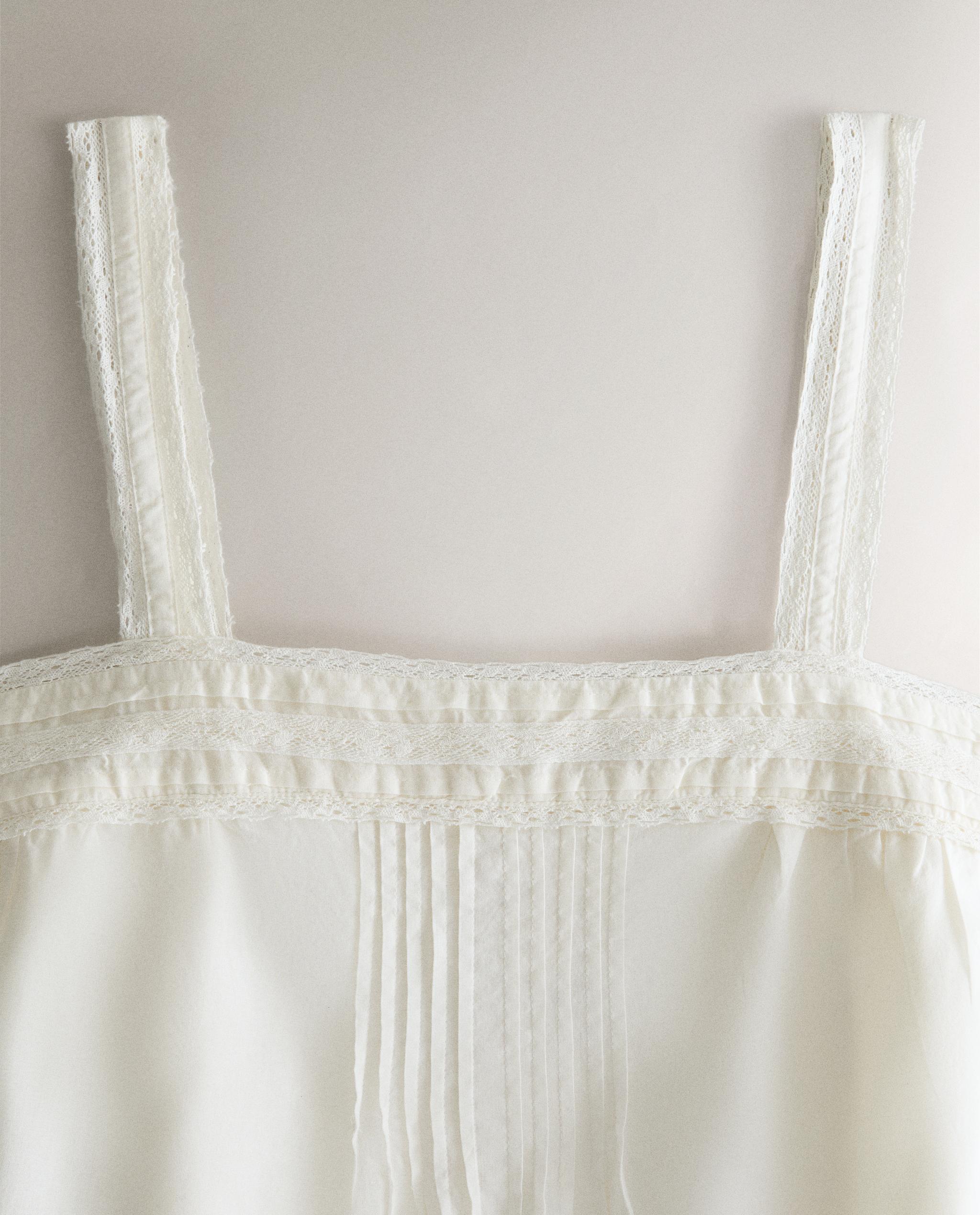 STRAPPY TOP WITH LACE AND PINTUCK DETAILS product thumbnail 3