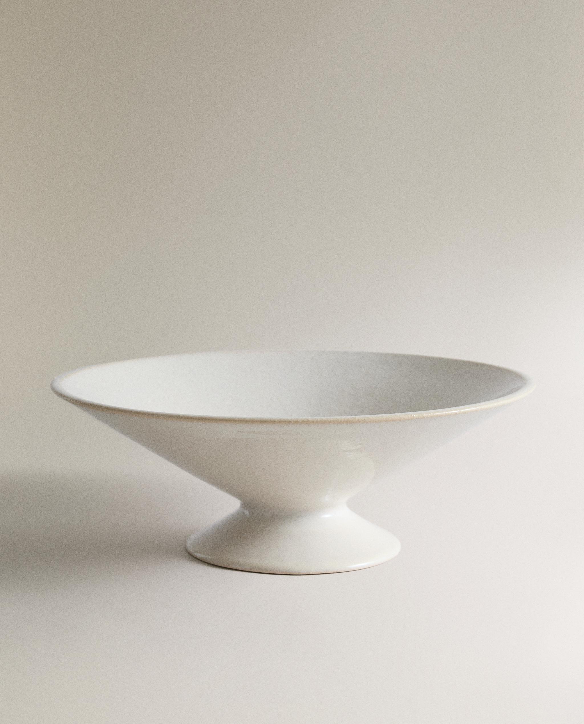 DECORATIVE WHITE CERAMIC BOWL product thumbnail 3