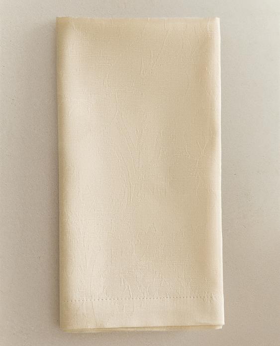 SET OF JACQUARD NAPKINS WITH ROSES (SET OF 2)