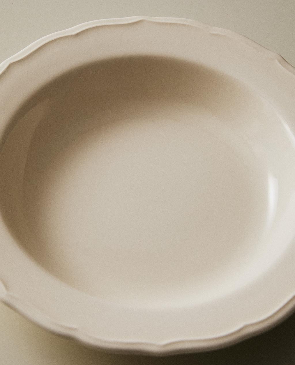 スープ皿 クレイポッタリー エッジのレリーフ