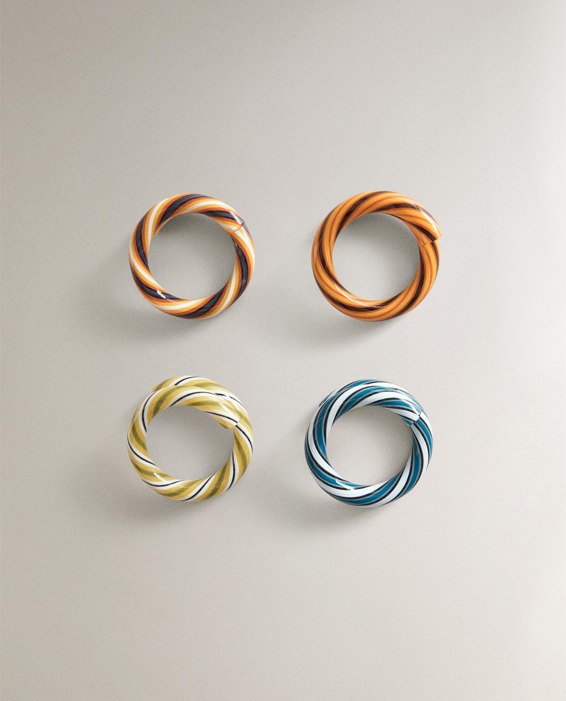 SET OF SPIRAL GLASS NAPKIN RINGS (SET OF 4) | Zara Home