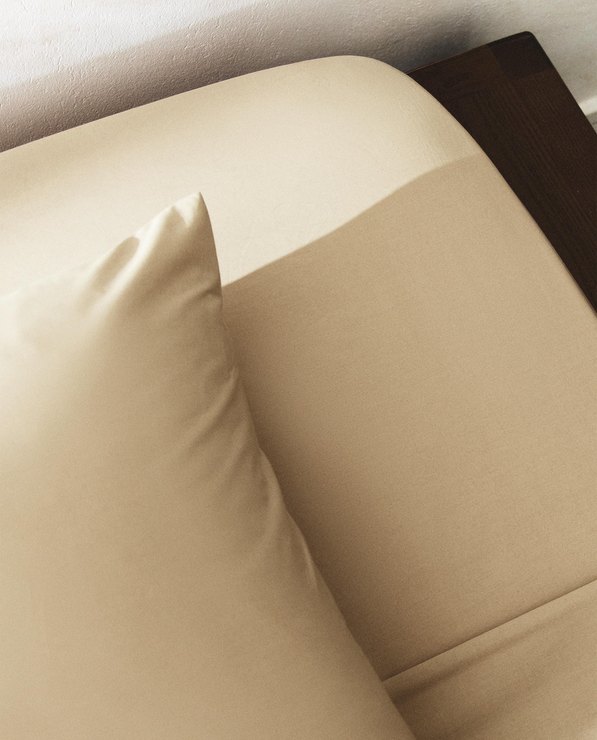 ザラホーム ZARA HOME ベージュ サテン ボックスシーツ