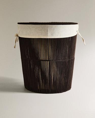 FABRIC-LINED LAUNDRY BASKET