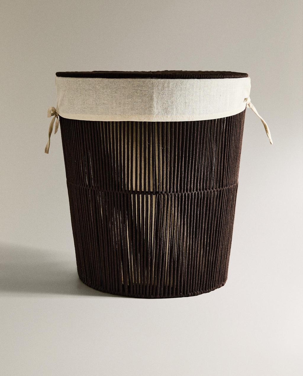 WÄSCHEKORB MIT STOFFAUSKLEIDUNG