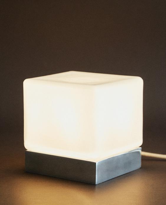 LAMPE DE TABLE VERRE CUBE