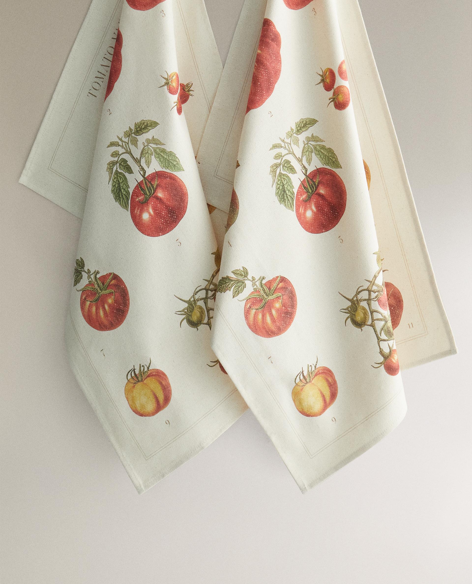 TEA TOWEL WITH TOMATO PRINT (PACK OF 2)