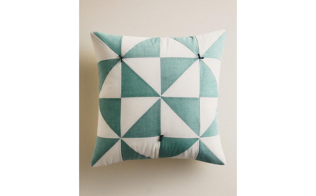 KIDS' PATCHWORK QUILTED CUSHION COVER