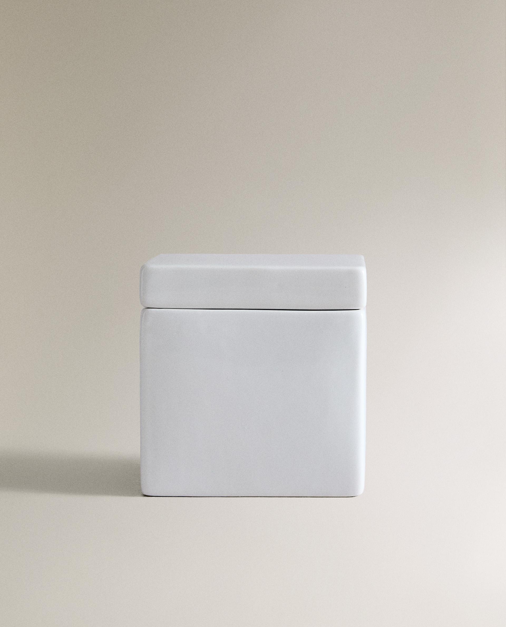 WHITE EARTHENWARE BATHROOM ORGANISER JAR product thumbnail 6