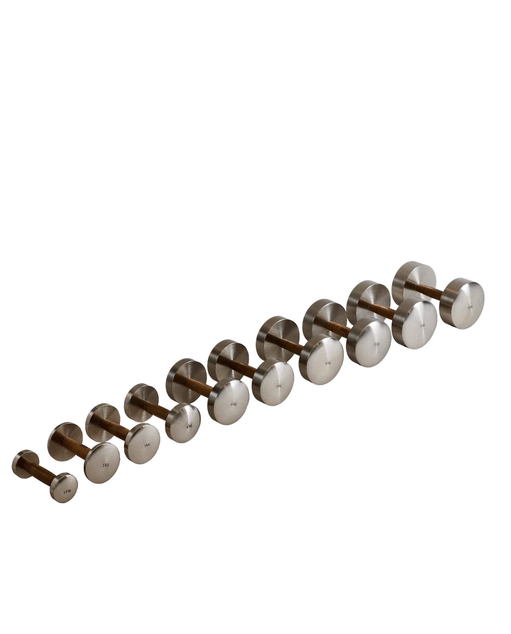 OAK WOOD AND STEEL DUMBBELL