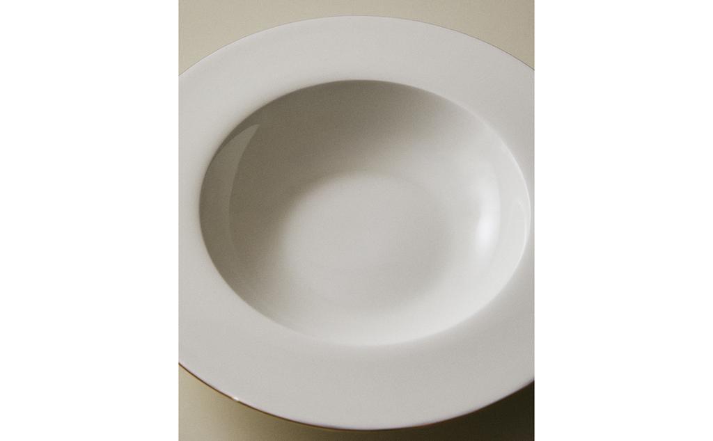 PORCELAN BONE CHINA PJATË SUPË ME VIJË