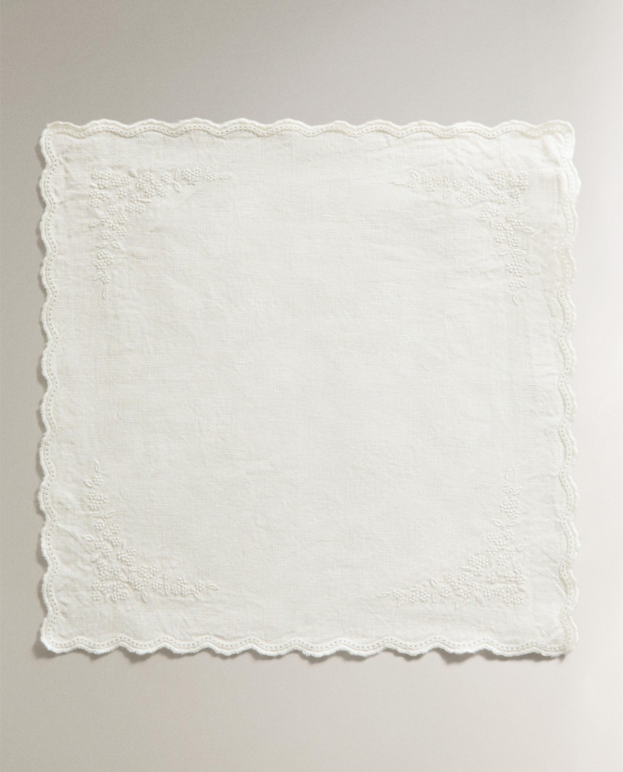 PACK OF EMBROIDERED WASHED LINEN HAND TOWELS (PACK OF 2) product thumbnail 2