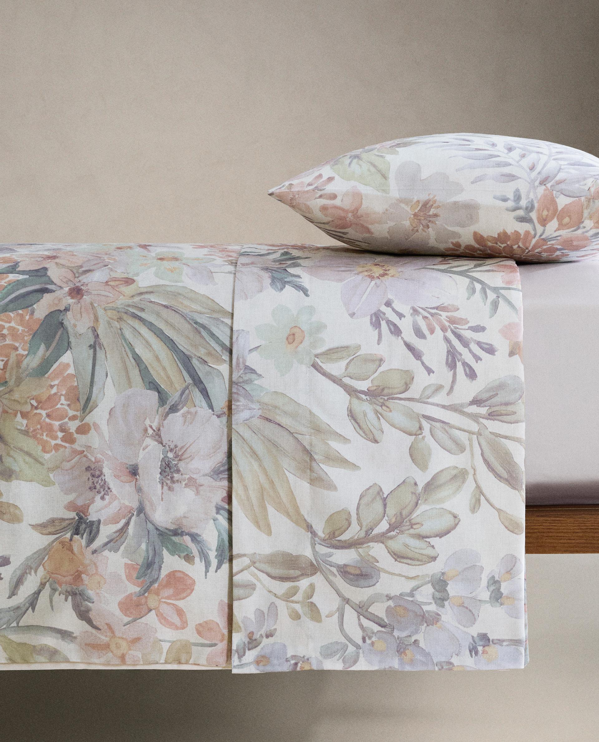 フラワープリント サテン 掛け布団カバー | Zara Home 日本/Japan