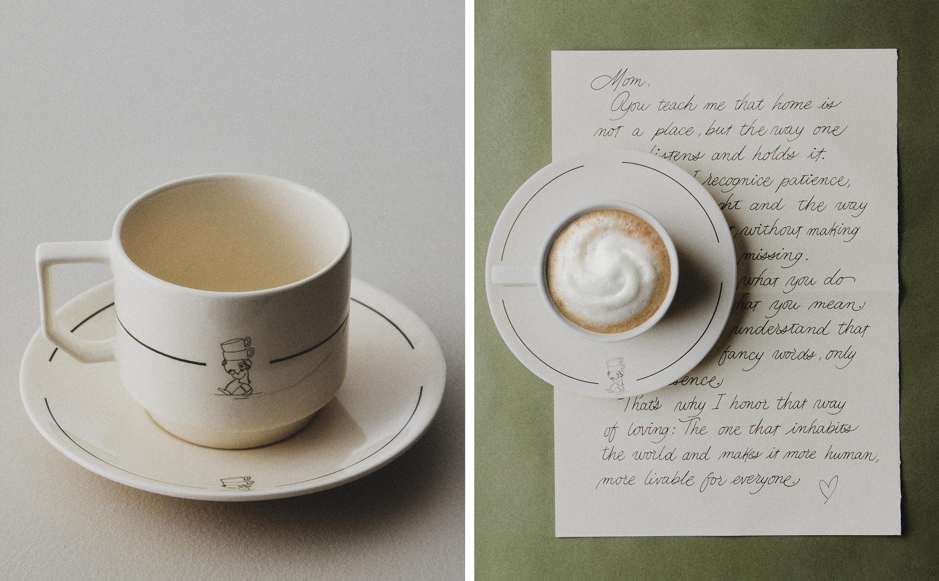 XÍCARA DE CHÁ E PRATO DE GRÉS CAFÉ