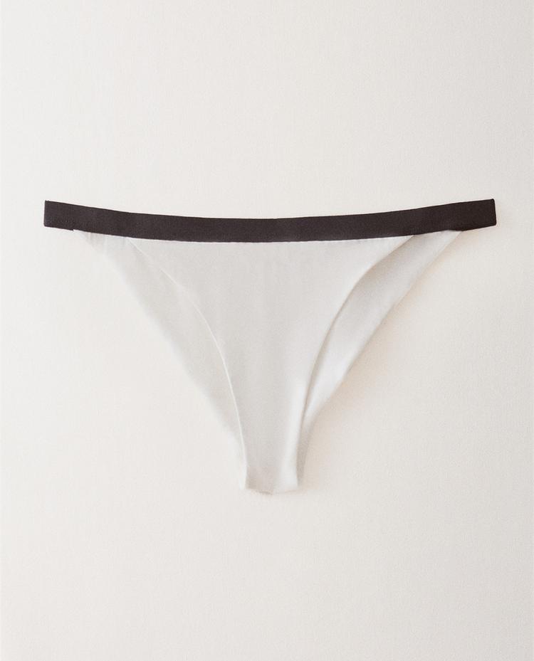 CULOTTE BIKINI DE PLAGE BANDE CONTRASTANTE