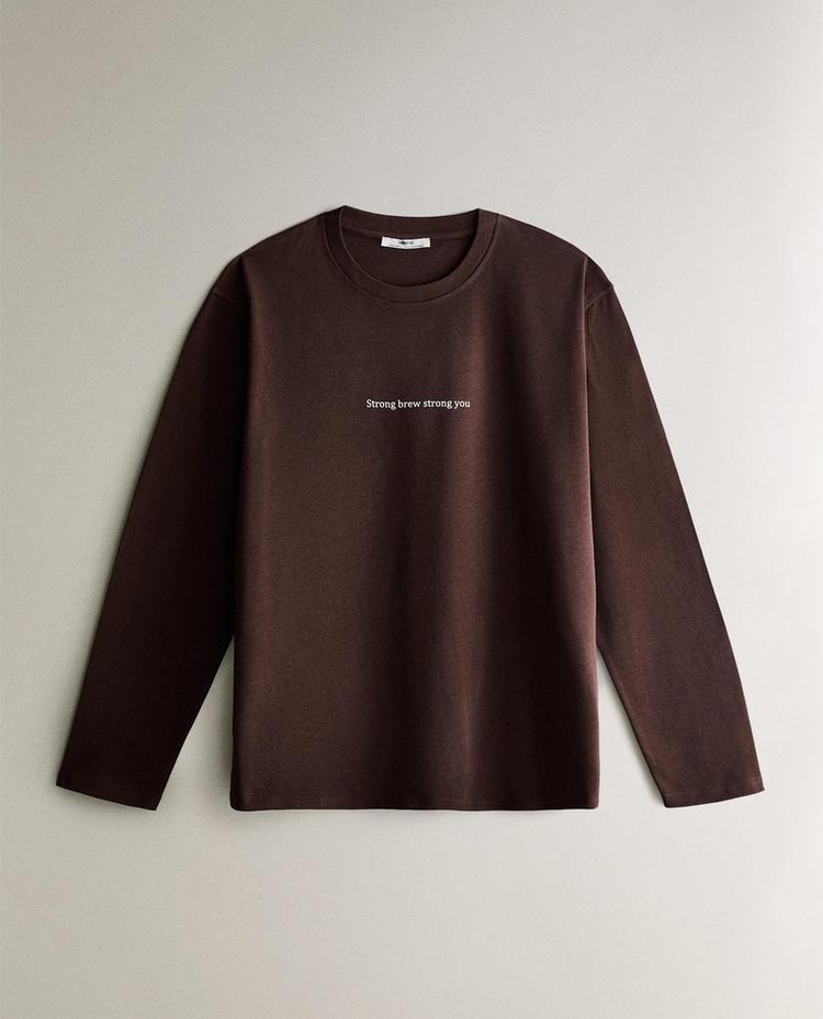 LÅNGÄRMAD T-SHIRT MED TEXT