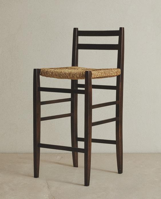 TABURETE MADERA TRENZADA