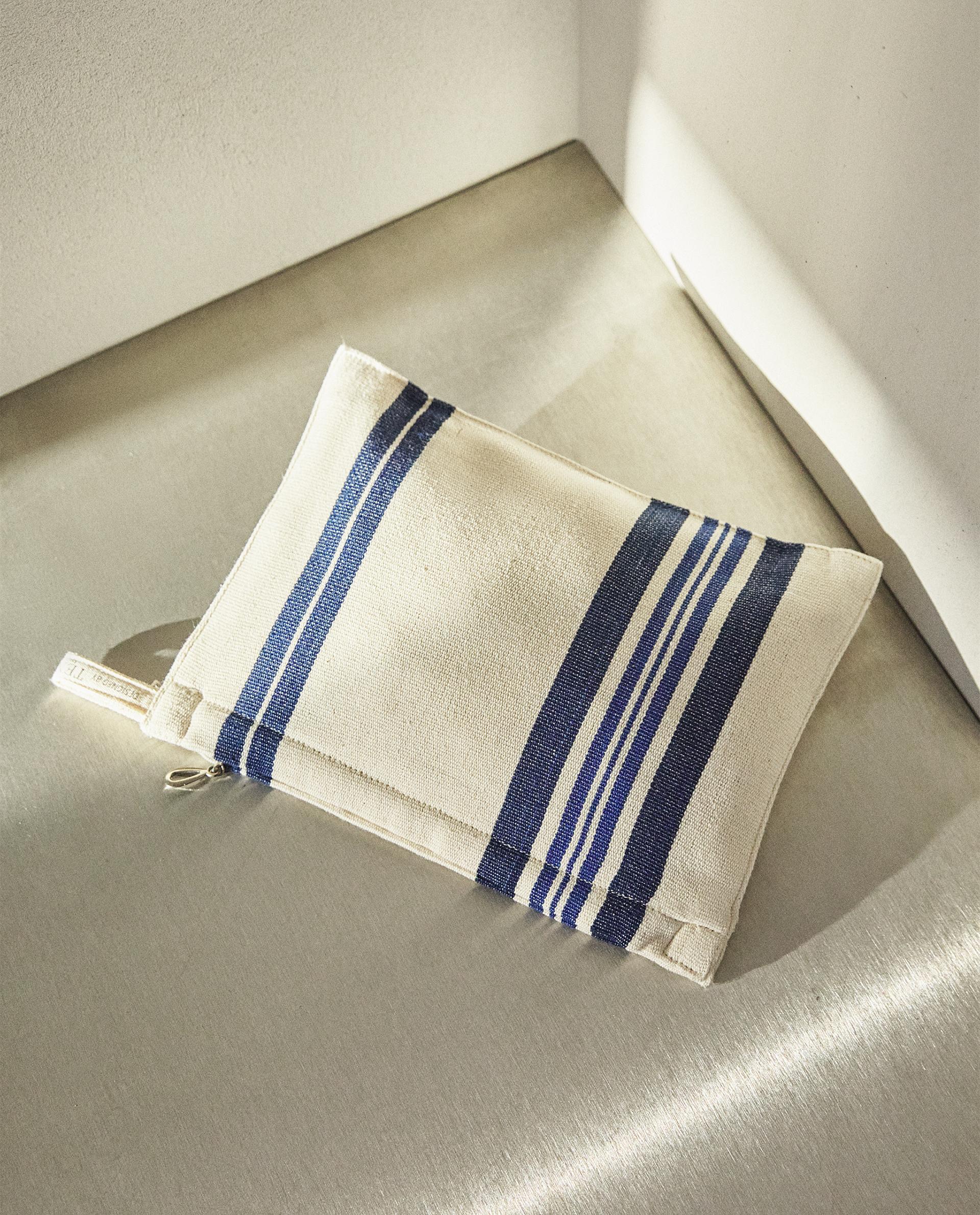 STRIPED COTTON TOILETRY BAG X TENSIRA