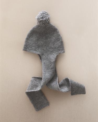 KASCHMIR-MÜTZE MIT SCHAL