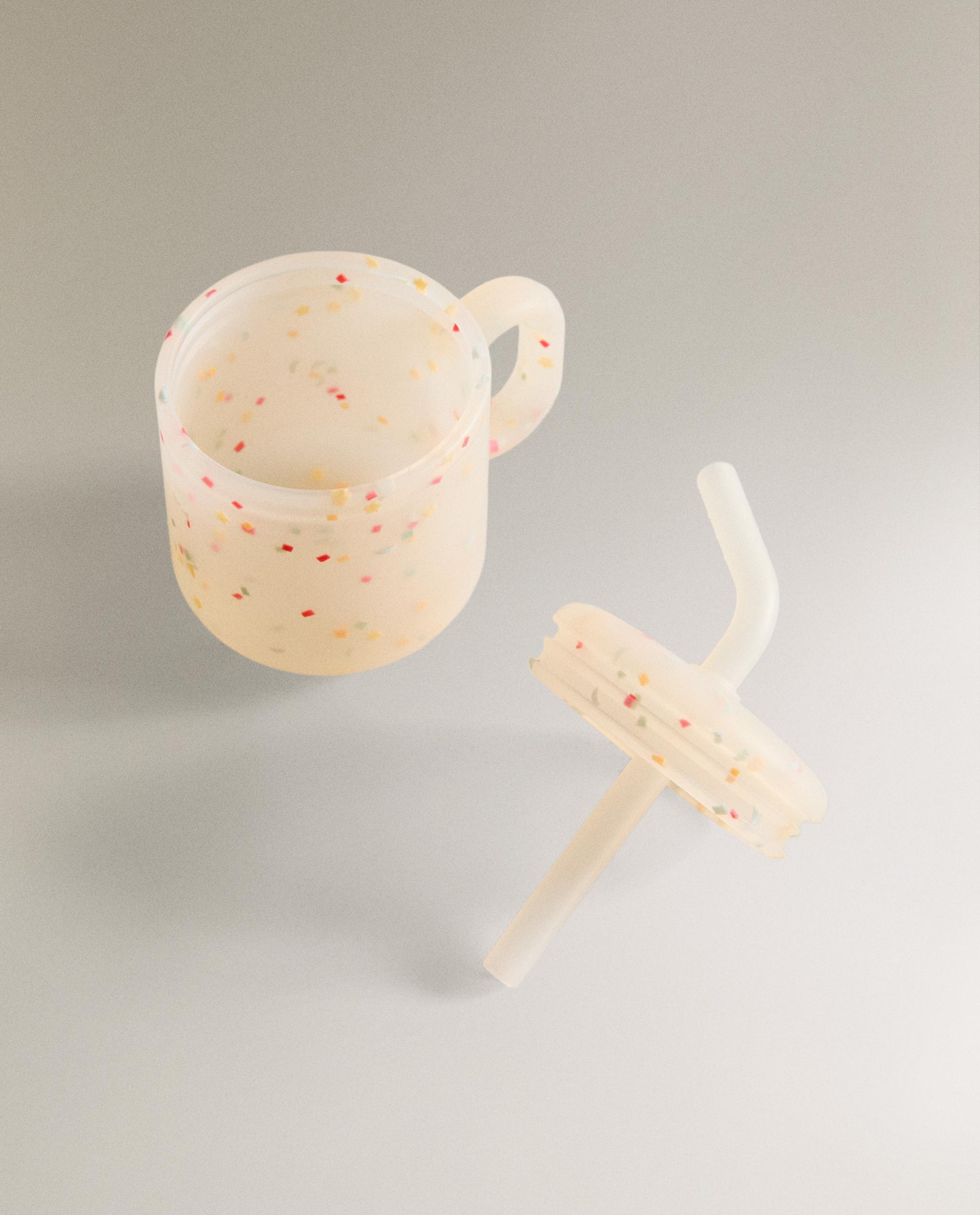 KIDS' SILICONE CONFETTI TUMBLER WITH STRAW product thumbnail 3