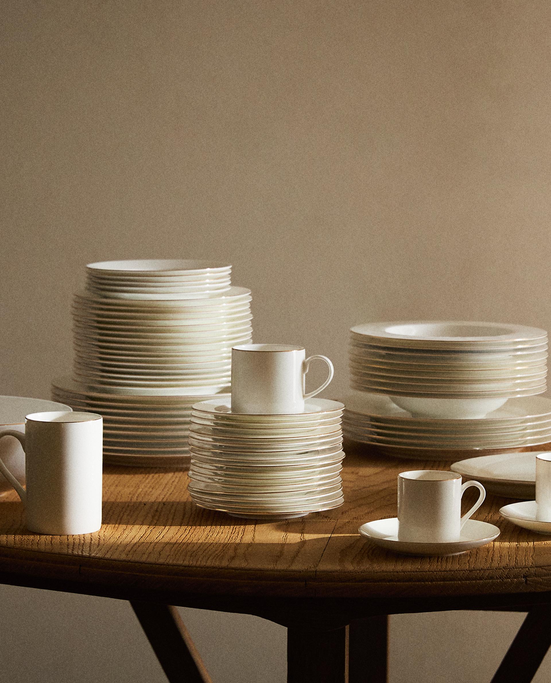 VAISSELLE PORCELAINE BONE CHINA LISERÉ