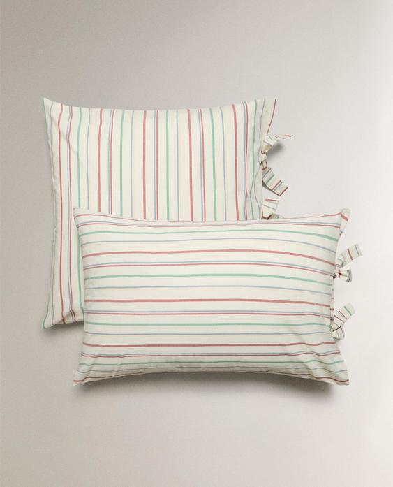 TAIE D’OREILLER ENFANT RAYURES MULTICOLORES