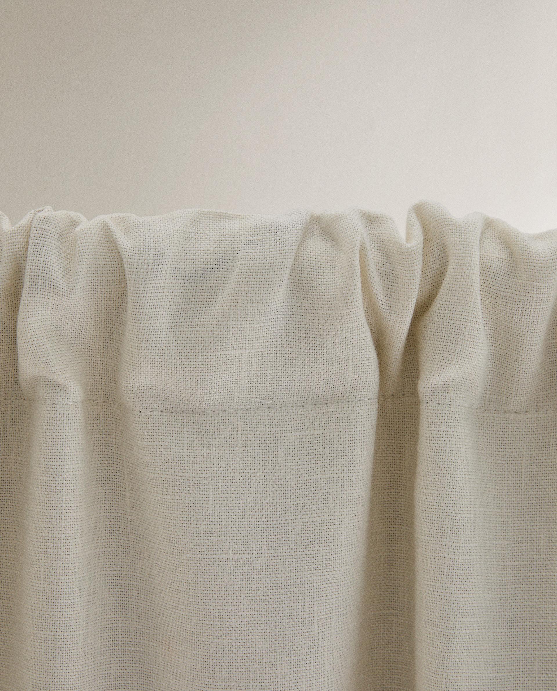 WHITE BLACKOUT LINEN CURTAIN product thumbnail 7
